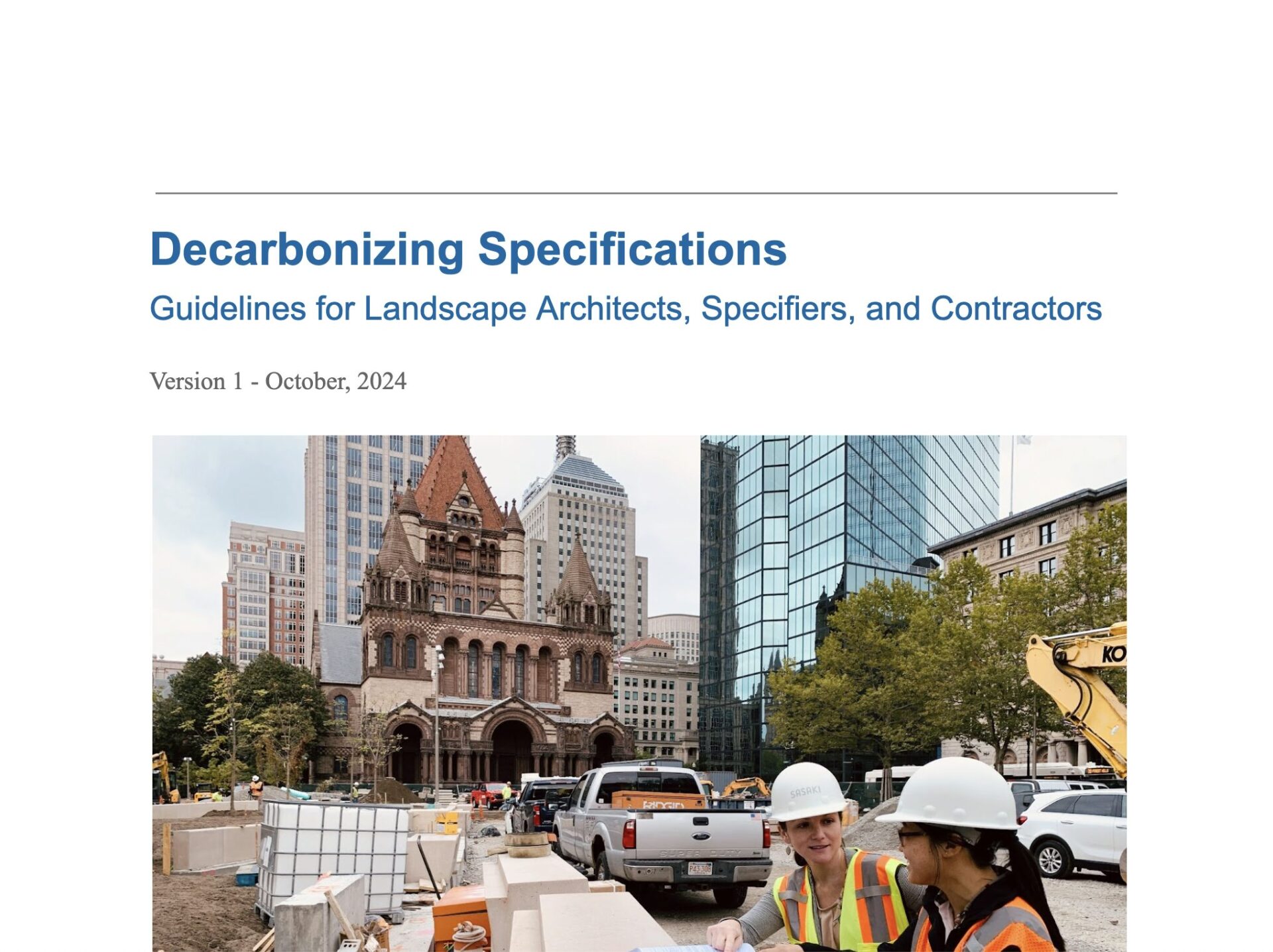 Decarbonizing Specifications Guidelines for Landscape Architects, Specifiers, and Contractors